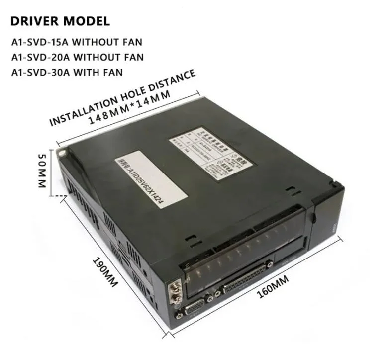 220V 400W 0.4kw 1.27n. M. 3000rpm Single-Phase 80st-M01330 Electric Servo AC Motor with Aasd-15A Driver